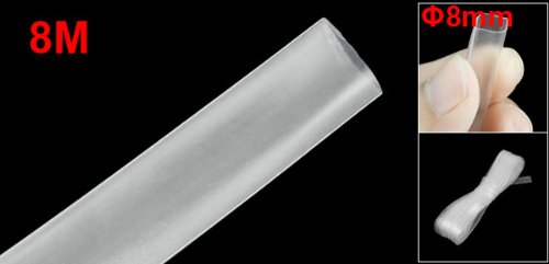 uxcell Ratio 2:1 8mm Dia Clear Polyolefin Heat Shrinkable Tube 8M 26.2Ft