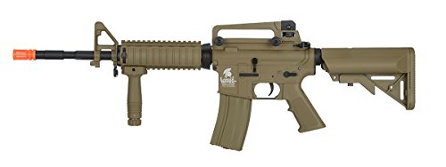 UKARMS Lancer Tactical M4A1 Airsoft Gun Rifle RIS SOPMOD AEG Metal Gears Raider w/ 9.6v Battery & Charger (Tan High Velocity)