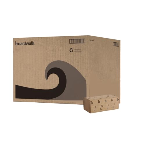 Boardwalk Recycled Singlefold C-Fold Paper Towels, 1-Ply, 9" x 9.45", 4,000 She…