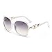 BVAGSS Sunglasses Women Oversized Fashion UV Protection WS008 (White Frame, Gray Lens)
