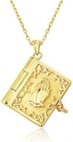 My Bible Gold Praying Hands Bible Prayer Entire New Testament Nano Bible Necklace Gift Box