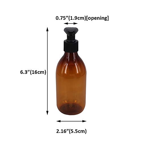 8 Pack 8OZ Empty Plastic Pump Lotion Bottles With 1 Pen, Labels & Silicone Funnel, Amber Color Lotion Dispenser With Locking Lotion Pump For Body Wash, Shampoo, Massage Lotion, Gel by ZMYBCPACK