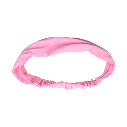 Pink Wide Cotton Head Band Solid Boho Yoga Style Soft Hairband