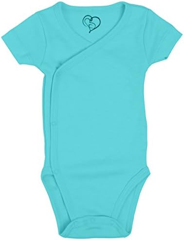LMB Baby Baby Bodysuit Made With Organic Cotton - Short Sleeve Kimono Style With Side Snaps