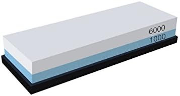 Sharpening Stone-6000/1000 Grit Double Side Sharpener with Non Slip Rubber Base