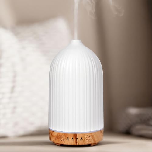 Essential Oil Diffuser Humidifier, GuKKK 200ML Silent Ultrasonic Aromatherapy Humidifier, with Timers and 7 LED Colors, for Home Office Bedroom