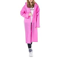 special shine-shop rain wear Long Raincoat Eva Thick Men Waterproof Hiking Tour Hooded,Pink,XXL