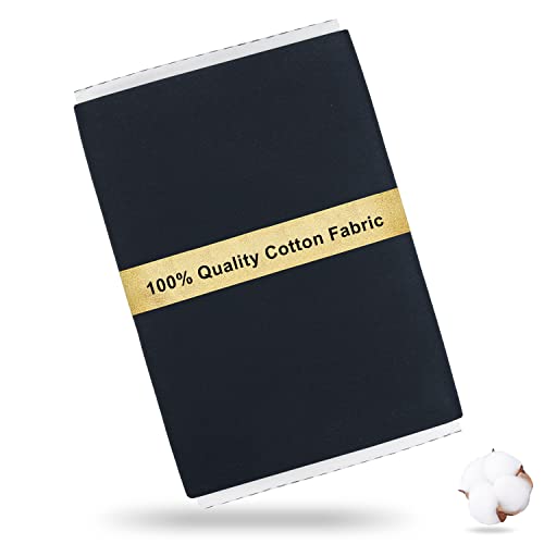 Craftido-19 Options-100% Cotton Fabric by The Yard in Solid Color 44”Wide by 3yd (9 ft) -Medium Weight 5.2 oz-Soft Cotton for Quilting, Sewing, Crafts, Binding, Backing and Lining - Black