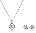 Amazon Collection Sterling Silver Diamond Love Knot Pendant Necklace and Earrings Boxed Jewelry Set (1/4cttw, J-K Color, I2-I3 Clarity), 18