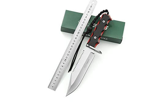 11.8IN Hunting Survival Knife 8Cr13 Wood Handle Tactical Army Fixed Blade Knives