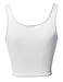 Made by Emma Junior Sized Basic Solid Sleeveless Crop Tank Top White M