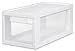 Sterilite 23508006 Narrow Modular Drawer, White Frame with Clear Drawers, 6-Pack