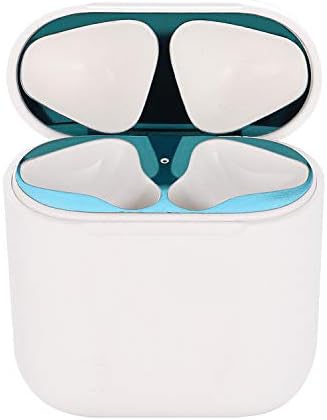 Dust Guard for AirPods Case,Solomo Shiny Stylish [0.04mm][Full Coverage][18K Gold Plating] Premium Metallic Protective Dust Guard Cover Easy Install for Apple Airpods Charging Case (Blue - 1 Set)