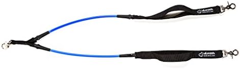 Double Dog Leash Coupler Attachment - (Dual) 2 Dog Splitter by uLeash - Cool, Indestructible, Chew Proof, Wet Proof, Made of Surfboard Leash Parts! - (Blue)