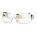 Womens Elegant Rimless Shield Warp Luxury Designer Sunglasses White Clear