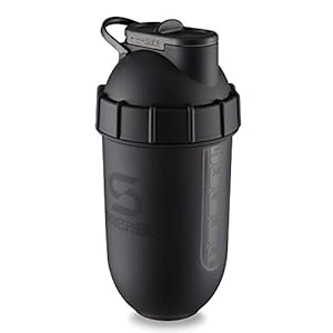 ShakeSphere Tumbler View: Protein Shaker Bottle with Side Window, 24oz ● Capsule Shape Mixing ● Easy Clean Up ● No Blending Ball Needed ● BPA Free ● Mix & Drink Shakes, Smoothies, More (Matte Black)
