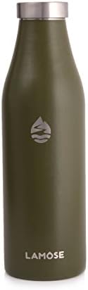 LAMOSE Robson Insulated Bottle | Stainless Steel Sports Water Bottle, BPA Free, Steel Lid, No Plastic, Dishwasher Safe, Perfect Healthy Lifestyle Gift (Pine, 28 oz)
