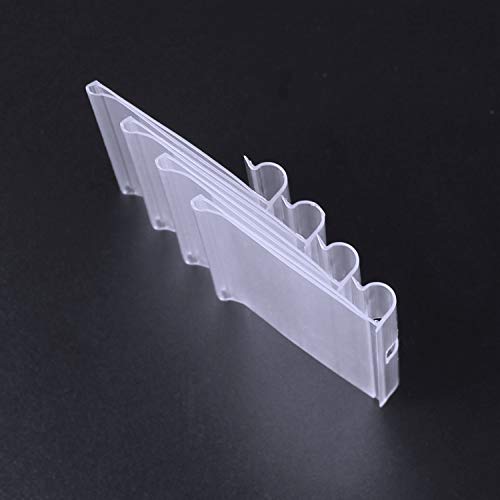 Meetory 50 PCS Clear Plastic Label Holders for Wire Shelf Retail Price Label, Basket Bin Labels Clip On, Labels for Storage Bins, Merchandise Sign Display Holder for Supermarket,Label Papers Included