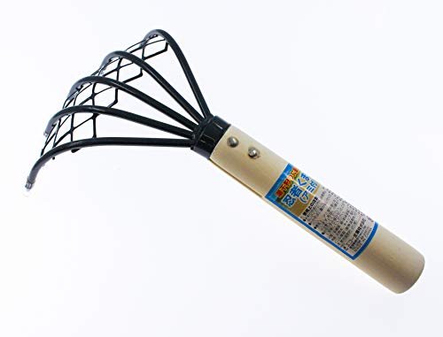 OTSUMAMI TOKYO Japanese Ninja Claw Rake Cultivator and Tiller, 9.5 Inches, 5 Tines, Beautiful White Wood Handle, Light and Easy to Hold (with net) - Thumbnail 4