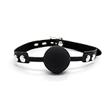 MyCHIC Open Breathable Leather Paly Ball for Men Women (Black with Lock)