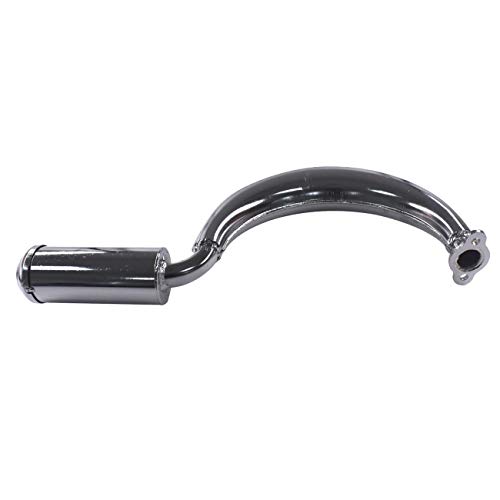 Supermotorparts Chrome Banana Muffler Exhaust Pipe 66cc 80cc Motorized Bicycle Engine Part - Thumbnail 3