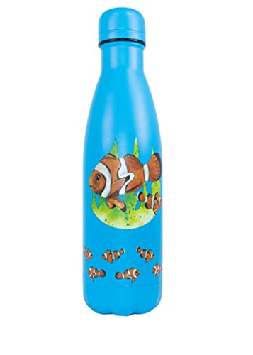 NatureVac - Clown Fish 500ml Insulated Water Bottle from Deluxebase. Blue Stainless Steel Thermal Flask for Gym, Office, Travel - Double Wall Vacuum, Leak Proof & BPA-Free - Cold for 24h/Hot 12h — image 1