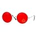 SA106 Color Groovy Hippie Wire Rim Round Circle Red Lens Sunglasses