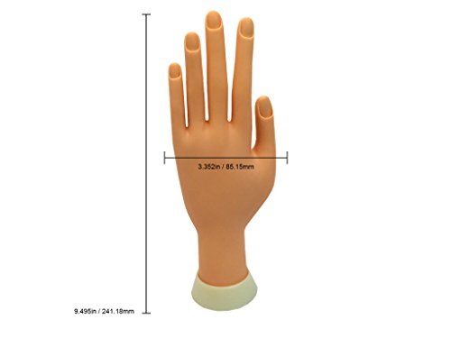Beauticom Practice Flexible Manicure Mannequin Hand Nail Display with Soft Fingers (Base Stand Model)