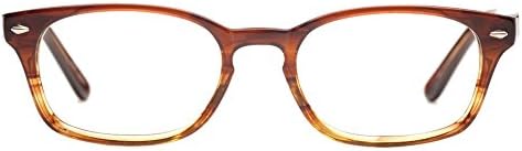 Computer Glasses by Phonetic Eyewear Griffin in Crystal Russet Stripe with Blue Light Protection