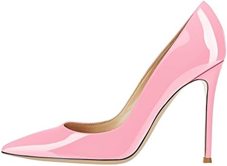 EKS Women's Pointed Toe Thin High Heel Patent Leather Dress Pumps