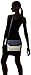 Isaac Mizrahi Womens Fashion Designer Handbags Tatiana Leather Clutch Bag with Crossbody Strap Navy Blue Stone Beige