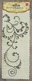 Prima 535803 6-3/4-Inch Say It In Pearls and Crystals Self Adhesive Jewel Art Flourish, Black Diamond