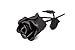 OptiProducts The Forever Rose Beautiful Hand Forged Wrought Iron Metal Flower Decor | A Single Powder Coated Black Rose