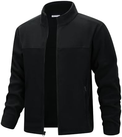 Vantage Men's Brushed Back Micro-Fleece Full-Zip Jacket, Dark Grey