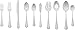 Amazon Basics 65-Piece Stainless Steel Flatware Set with Scalloped Edge, Silver, Service for 12