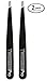 TweezerPro Professional Grade Stainless Steel Slant Tip Tweezers, 2 Pack, Matte Black