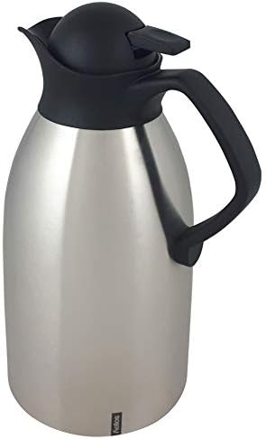 Helios Enduro Push Stainless Steel Vacuum Jug 2 Litre, Metallic, 2 Litres - Image 4