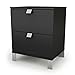 South Shore Spark 2-Drawer Nightstand-Pure Black, Night Table