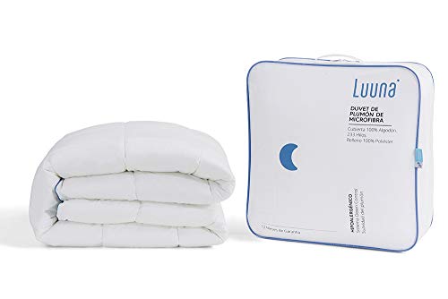 Luuna Nuevo Duvet de Plumón de Microfibra Primavera/Otoño, Down Alternative, Matrimonial-Queen Size, 12 Meses de Garantía