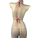 SS Queen Women Sexy Pearl Halter Lingerie Set G-String Thong Bikini (Pink)