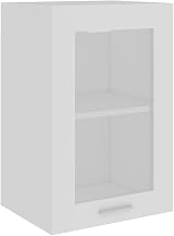 vidaXL Hanging Kitchen Cabinet with Glass Door White Engineered Wood 40x31x60 cm