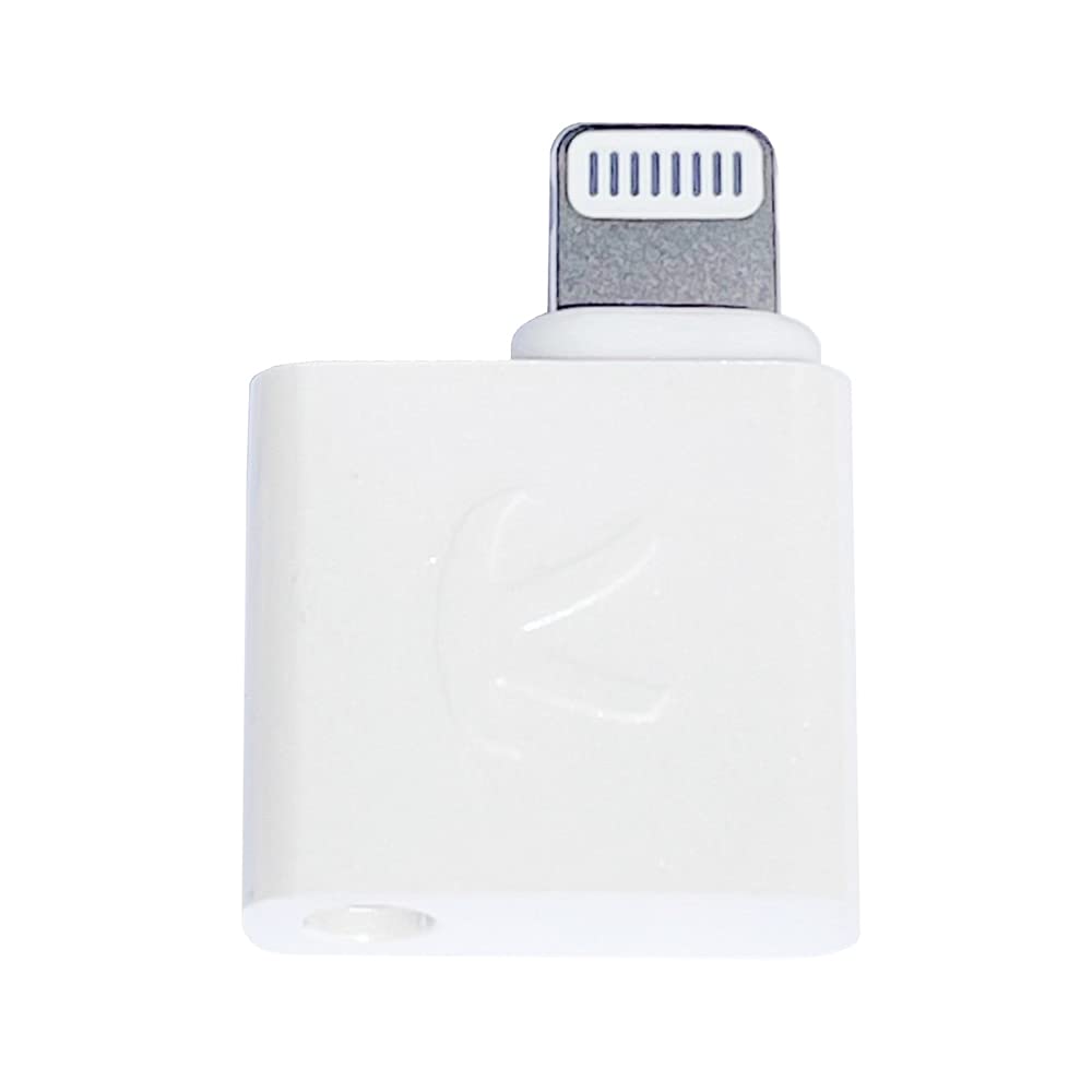 KOKKIA iAudioL (White): 24-bit, Tiny (15.5 X 17.1 mm) Rigid Compatible to Lightning to 3.5 mm Headphone Jack Adapter, compatible to Lightning connector iPhone,iPad,iPod Touch with iOS 10 or later.