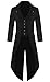 DarcChic Mens Gothic Tailcoat Jacket Black Steampunk VTG Victorian Coat (M, Black)