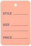 1000pcs Pink Color One Part Unstrung Perforated Price Coupon Tag Clothing Price Labels/clothing Tag/perforated Price Coupon Tags 1 1/4