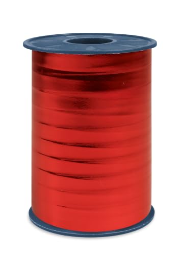 C.E. Pattberg MEXICO Metallic Gift Ribbon red, 270 yards of Balloonribbon for Gift Wrapping, 0.39 inches width, Accessories for Decoration & Handicrafts, Decoration Ribbon for Presents