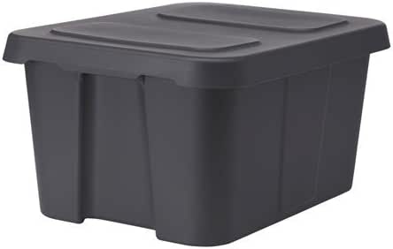 Ikea - Caja con tapa (58 x 45 x 30 cm), color gris oscuro: Amazon.es: Hogar