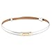 MoYoTo® Womens Fashion Gold Skinny Belts Thin Patent Leather Waist Belts For Dresses