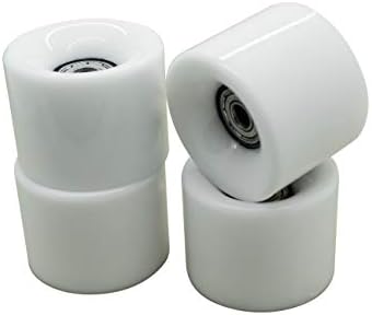 AJK 4 Set Penny Style Smooth Skateboard Wheels 59mm 78a,with Bearing Retro Style Perfect For Plastic Cruiser (White)