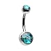 Inspiration Dezigns Belly Button Navel Ring Abalone Shell Double Ball Surgical Steel 14G