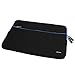 Sleeve Case Evecase 15.6-Inch Ultra-Slim Neoprene Padded Sleeve Pouch Bag w/Accessory Pocket for Laptop/Gaming Laptop/Notebook/Ultrabook/Chromebook (Black and Blue Trim)